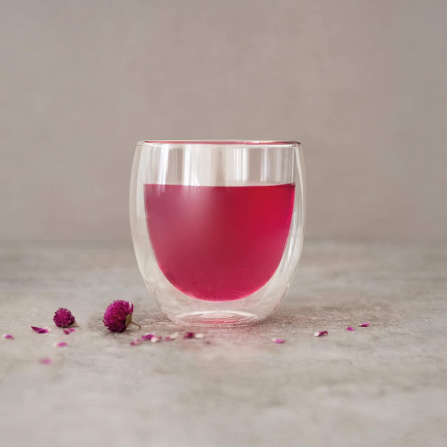 Clear Borosilicate Glass Double Wall Insulated 250 ml Cups - Set of 2