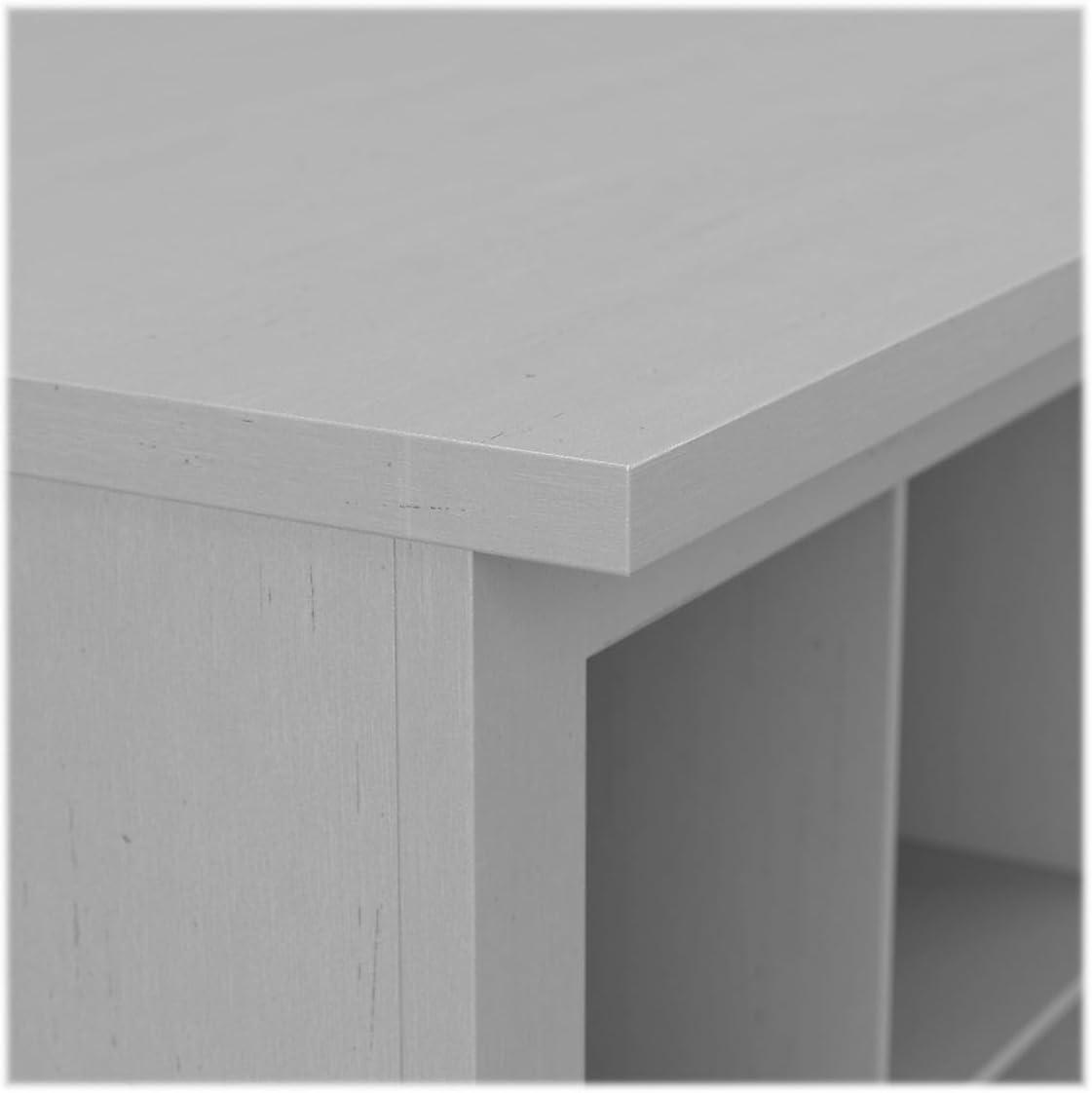 Woodland 40W Shoe Storage Bench with Shelves in Cape Cod Gray - Engineered Wood