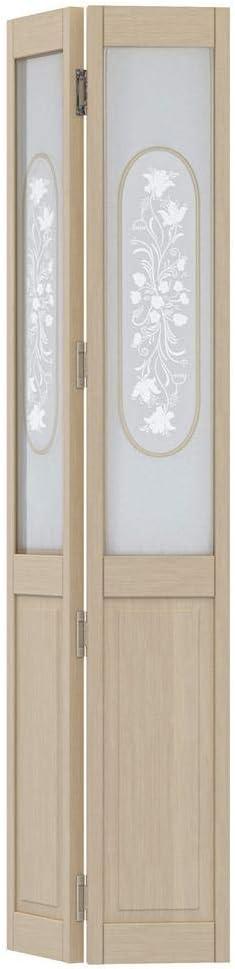 AWC 127 Elizabethian Glass Bifold Door Fits 24"wide x 80"high Unfinished Pine