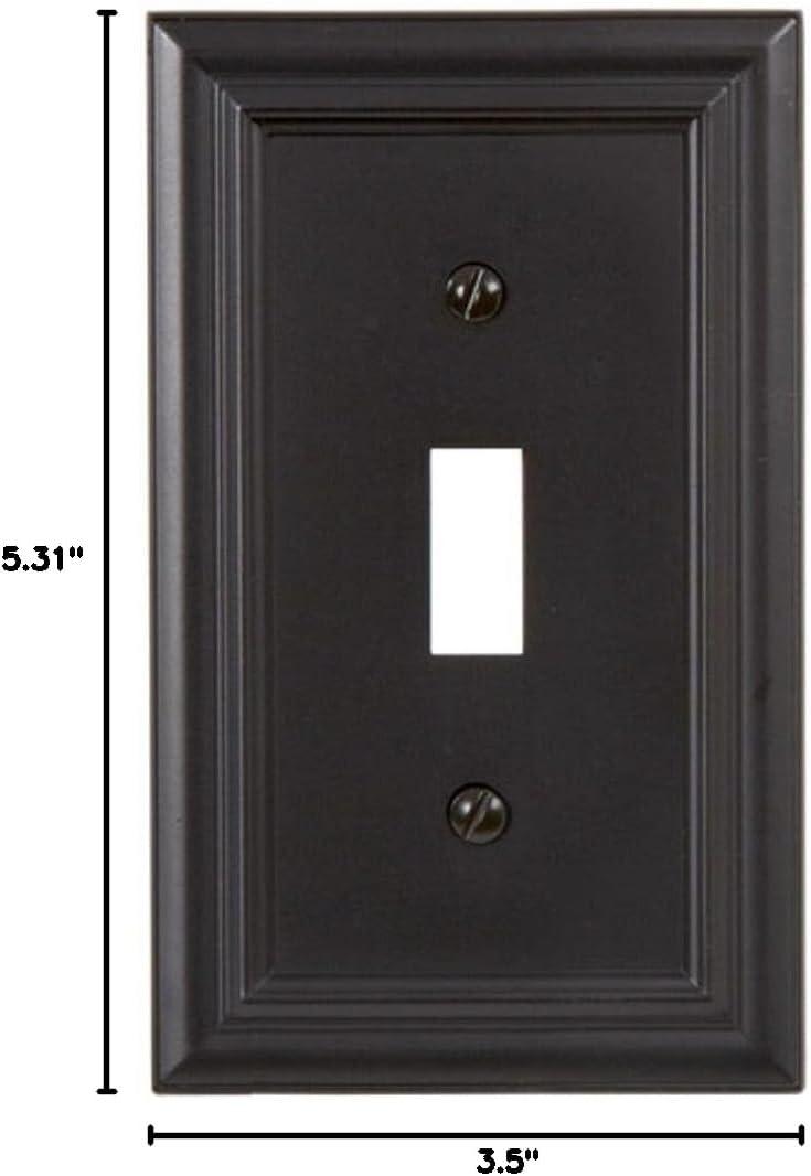 Oil Rubbed Bronze Single Toggle Cast Metal Wallplate