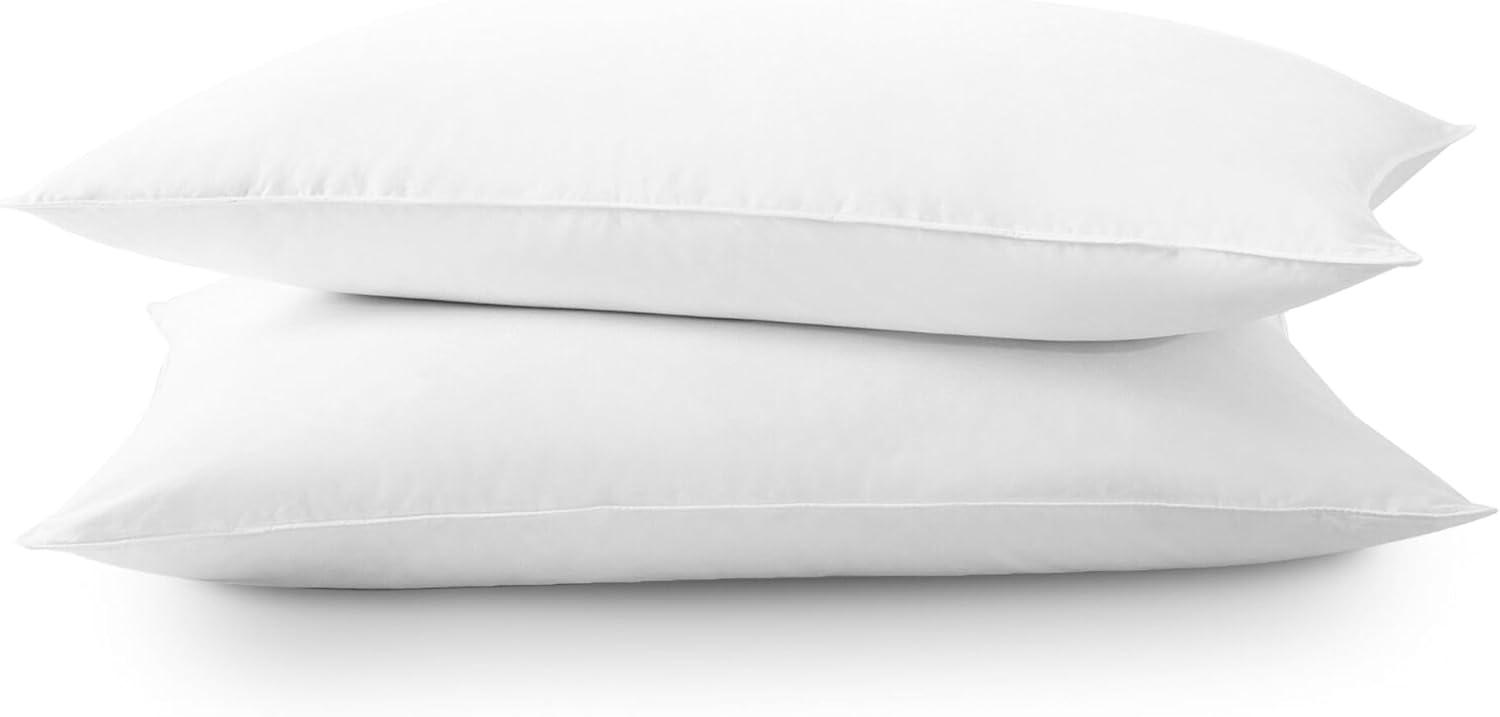 White Queen Size Medium Density Polyfill Bed Pillow Set