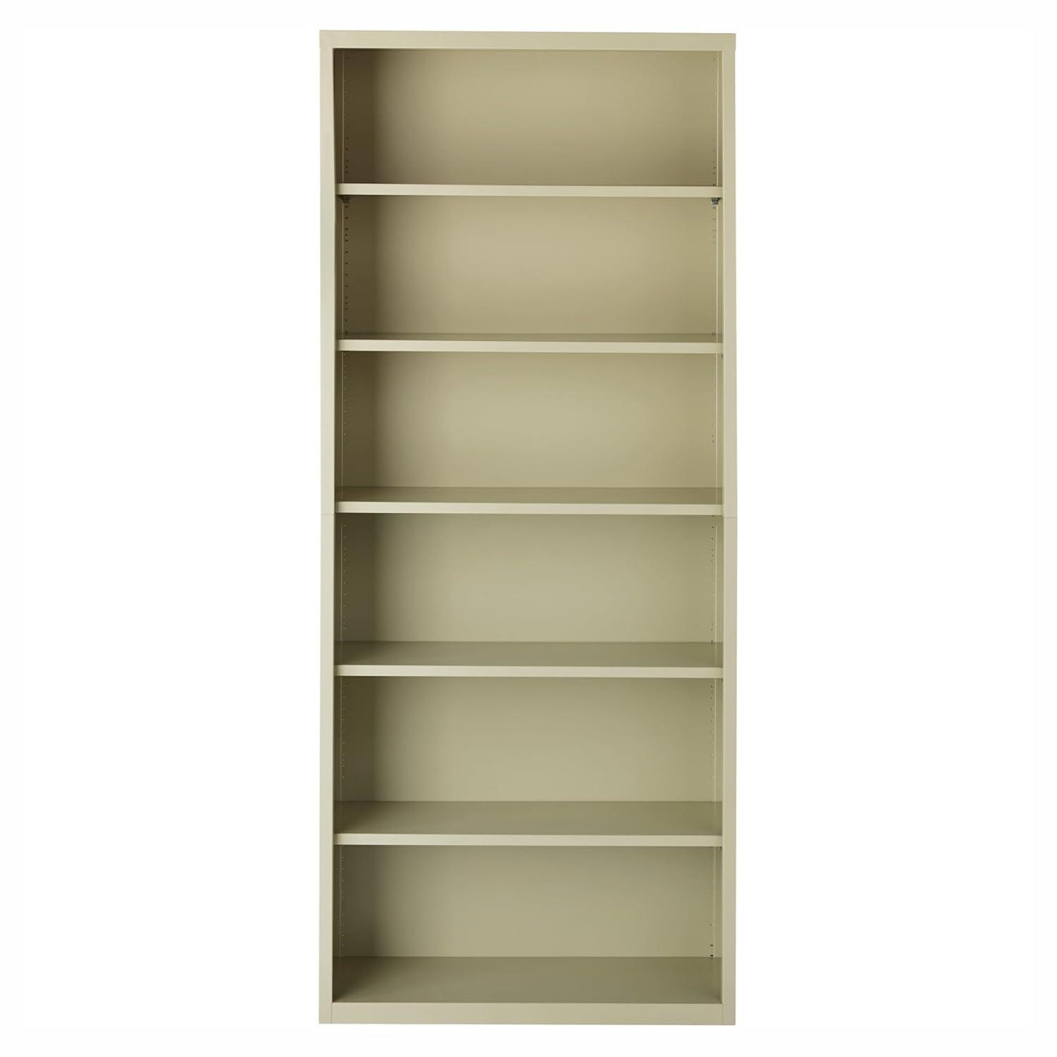 Lorell Fortress Series Bookcases - 34.5" x 13" x 82" - 6 x Shelf(ves) - Putty - Powder Coated - Steel - Recycled