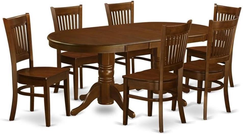 East West Furniture Vancouver 7-piece Wood Dining Room Set in Espresso