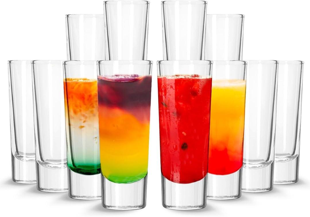 Tall Shot Glasses - 2oz - Crystal Clear Glasses - Set of 12