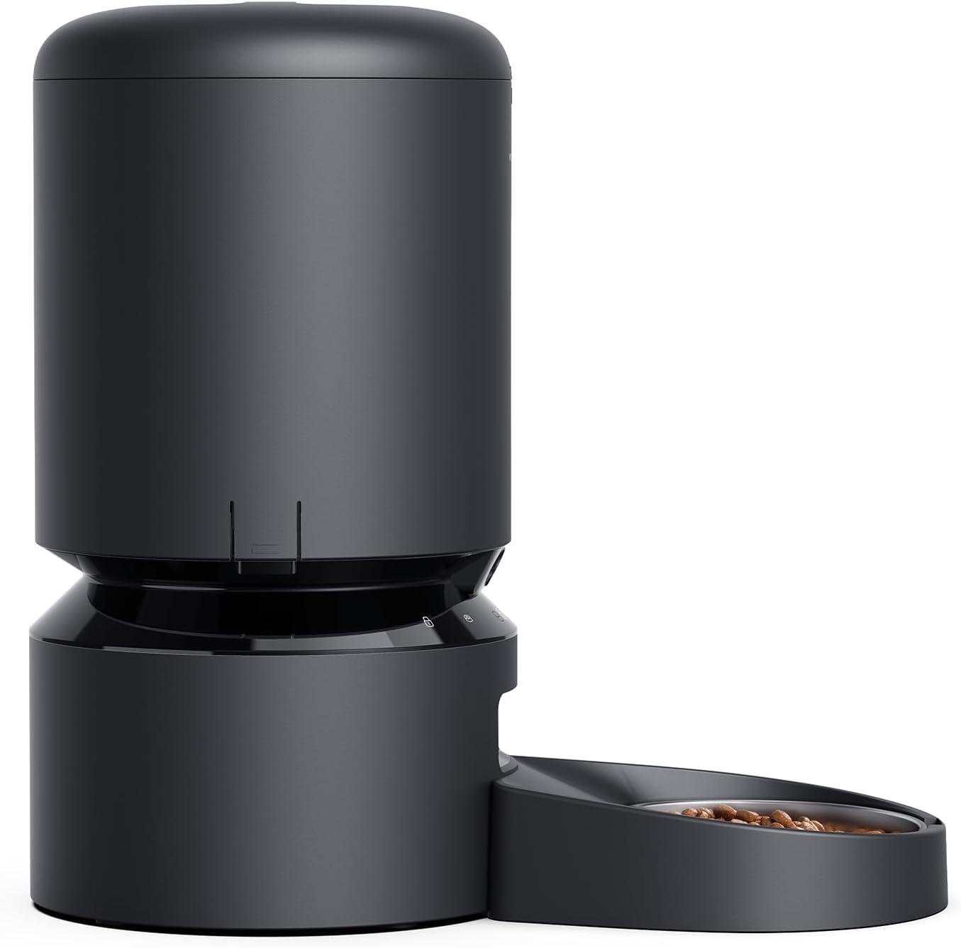 Black Automatic Pet Feeder with 1080P HD Camera and WiFi