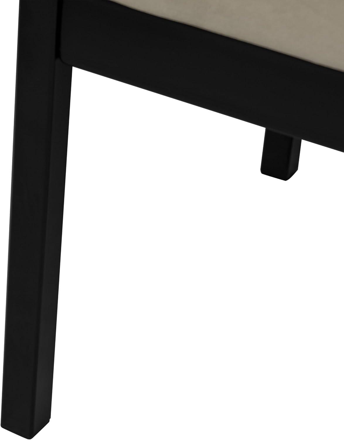 HomePop Modern Metal & Velvet Bench, 49.5"W x 17.25"D x 19"H, gray/Black