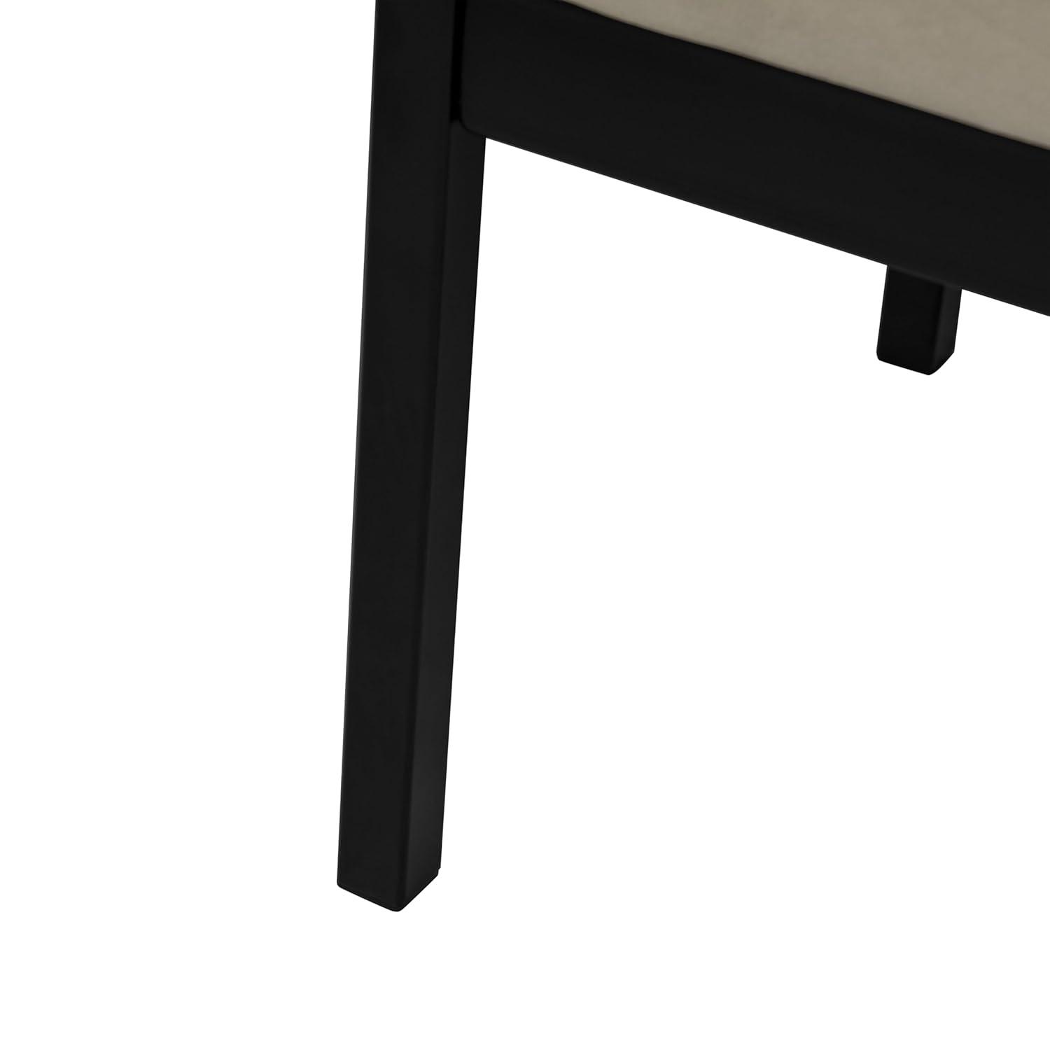 HomePop Moderno Metal y Terciopelo Bench, 49.5"Ancho x 17.25"Profundidad x 19"Alto, Gris/negro