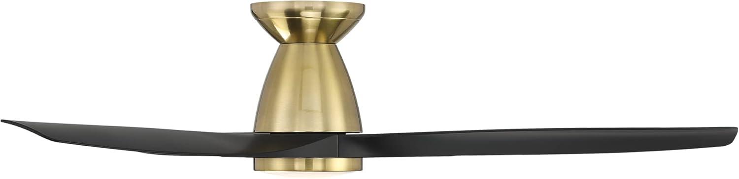 Skylark Smart 54'' Satin Brass Black LED Ceiling Fan with Remote