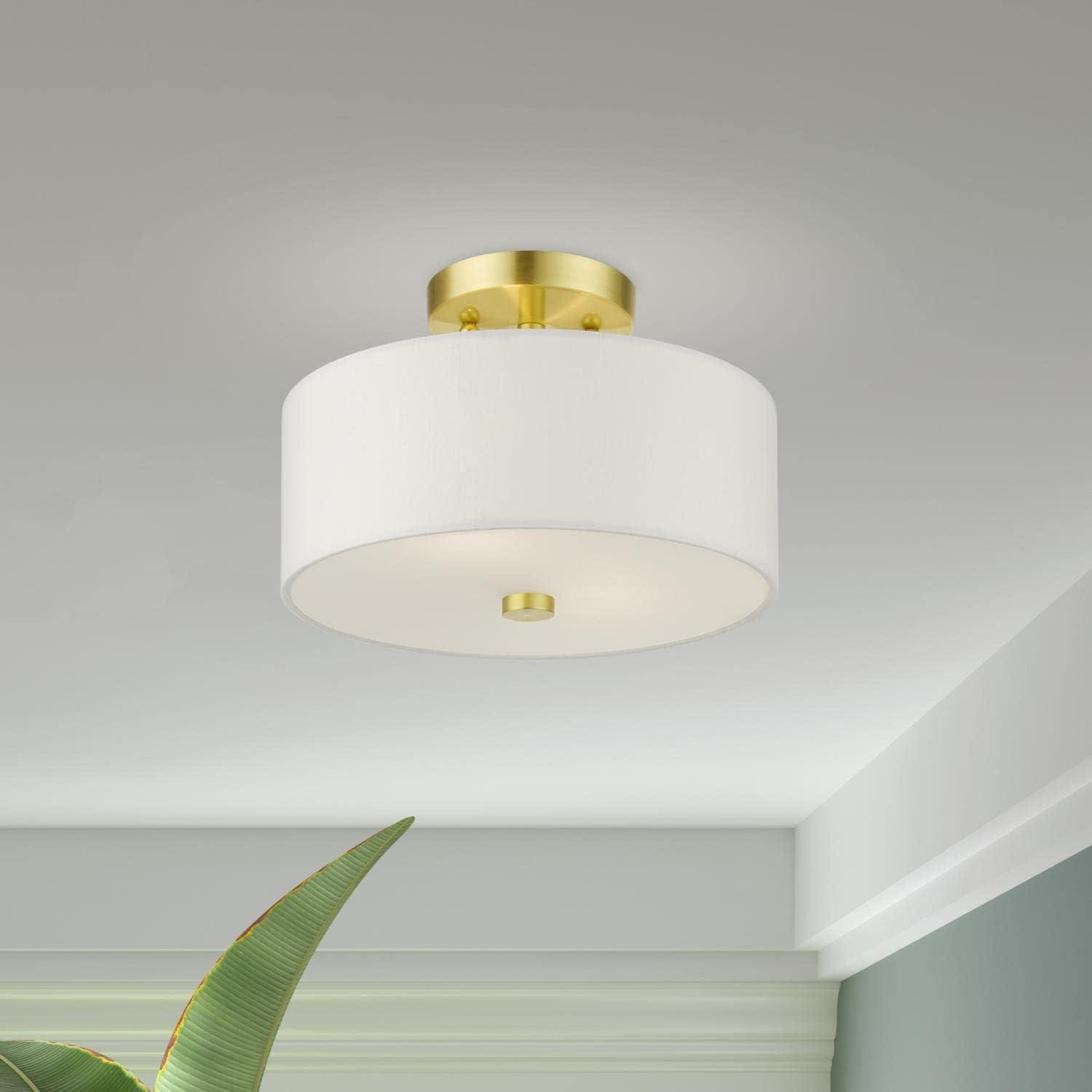 Livex Lighting Meridian 2 - Light Semi-Flush Mount in  Satin Brass