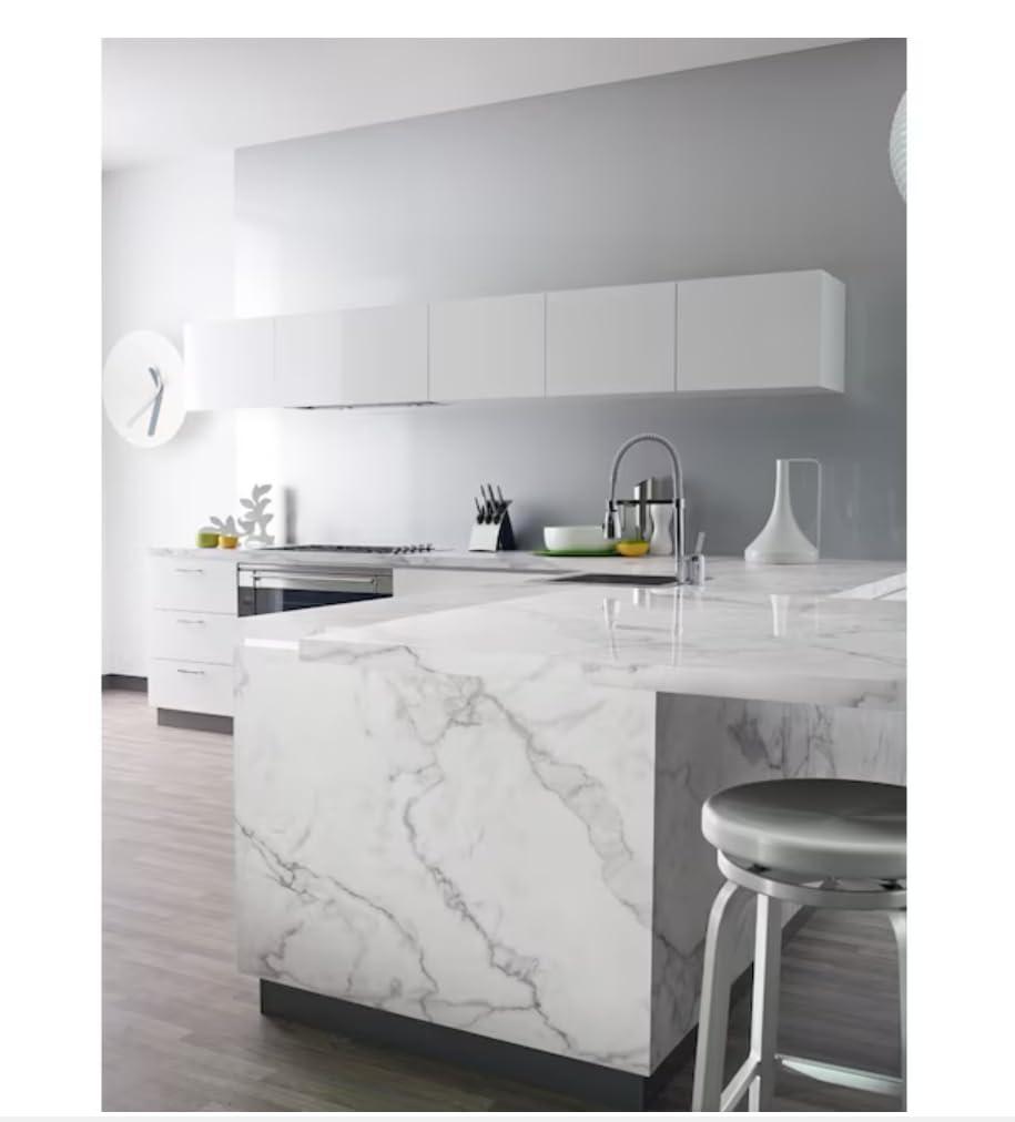 Formica Brand Laminate 180fx 60-Inches W x 144-Inches L Calacatta Marble SatinTouch Natural stone-look Kitchen Laminate Sheet