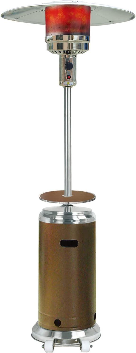 Hanover 7-Ft. 48,000 BTU Steel Propane Patio Heater in Bronze, Umbrella Style Gas Outdoor Heater for Deck or Patio, H001BR