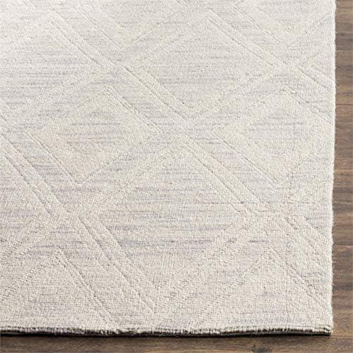 SAFAVIEH Marbella Alicia Geometric Diamonds Wool Area Rug, Silver/Ivory, 10' x 14'