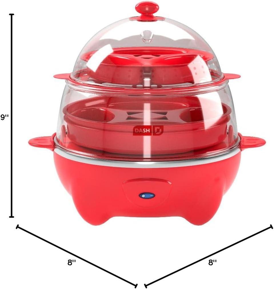 Red Deluxe Rapid Egg Cooker with Auto Shut Off