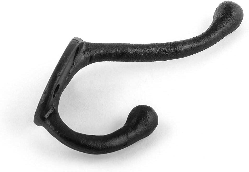 The Renovators Supply Inc. 25845 Wrought Iron Double Wall Mounted Robe Hook (Set of 3)