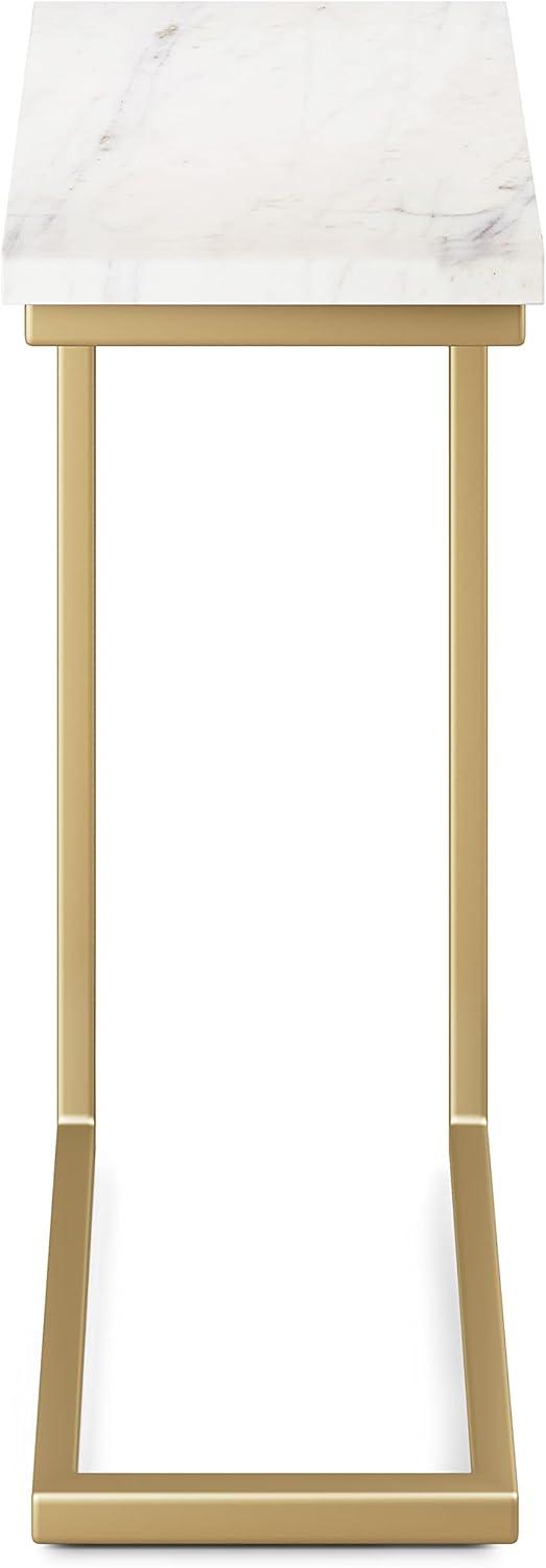 Skyler Gold Metal C Side Table with Marble Top