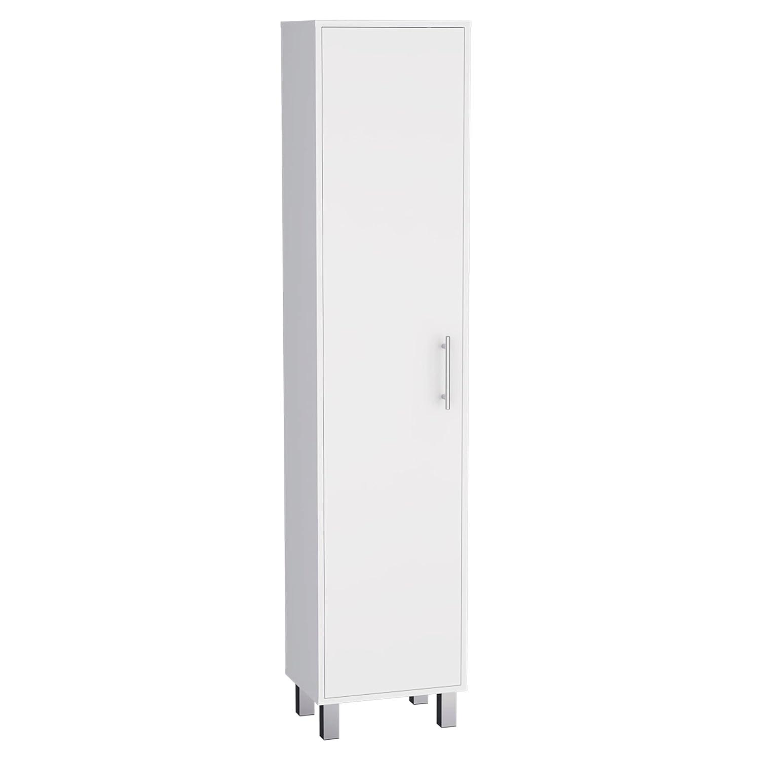 Depot E-Shop 70.8H" Tall Narrow Storage Cabinet with 5-Tier Shelf, 3 Broom Hangers and Metal hardware