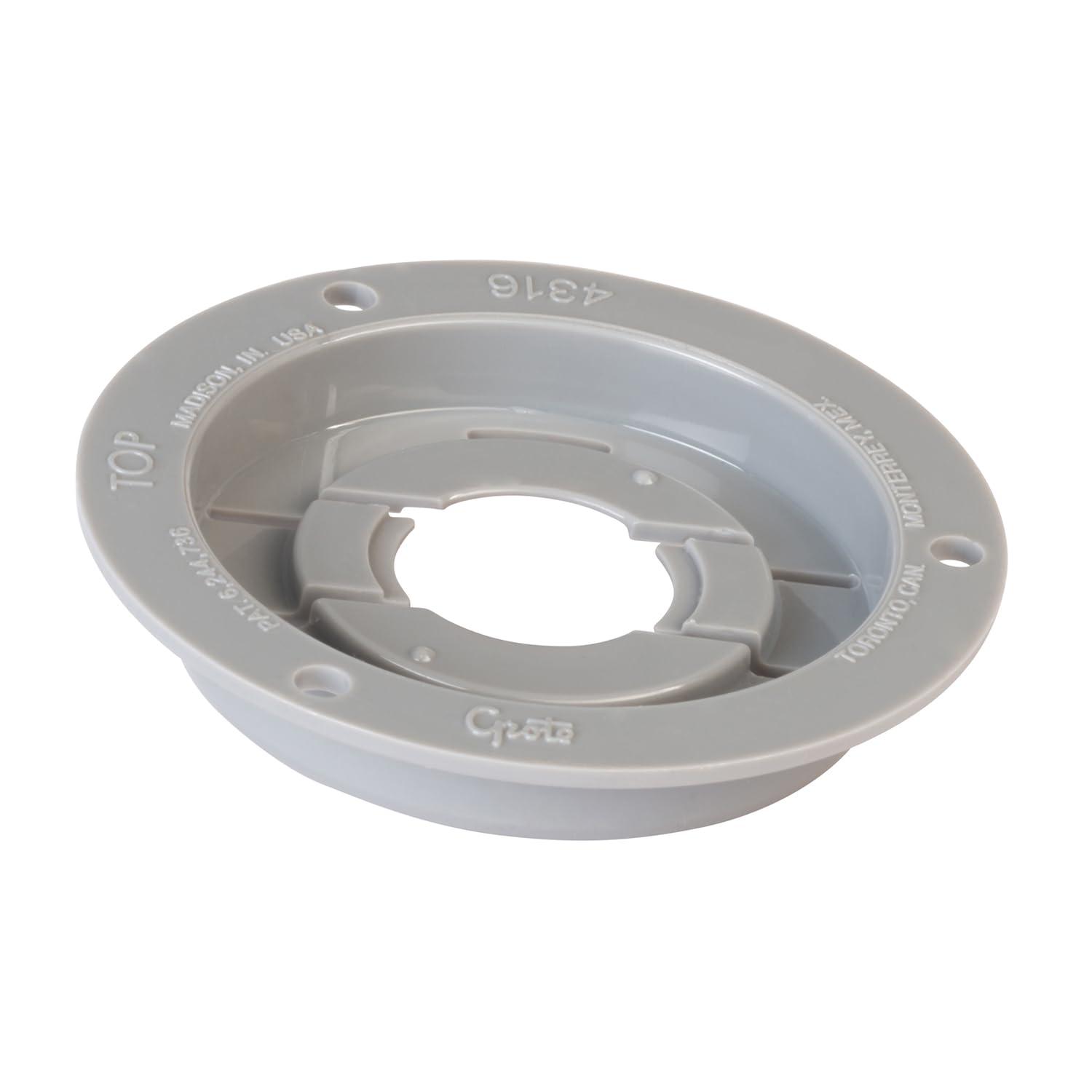 Grote 43160 Gray Theft-Resistant Mounting Flange & Pigtail Retention Cap (For 2 1/2" Round Lights)