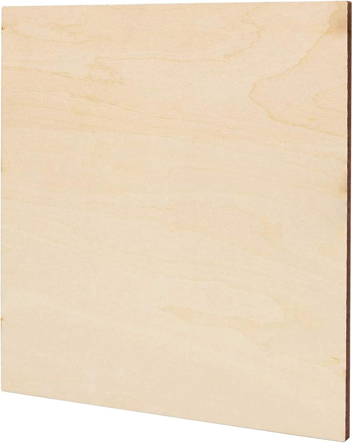 Bright Creations 8 Pack Thin 8x8 Wood Squares for DIY Crafts, Unfinished 1/5 Inch Basswood Plywood for Laser Cutting, Wood Burning
