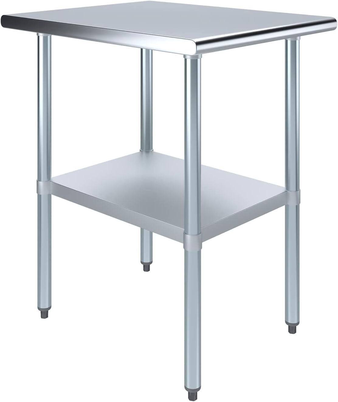 Stainless Steel Table with Undershelf. Metal Prep Table. NSF.