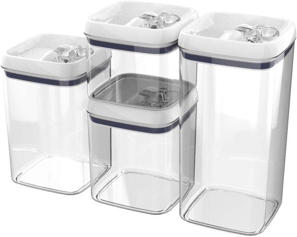 4-Pack Canister Flip-Tite Large Square Food Storage Container Set