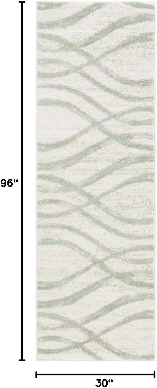 Adirondack ADR125 Machine Made Indoor Area Rug - Sage/Cream - 5'x5' - Safavieh