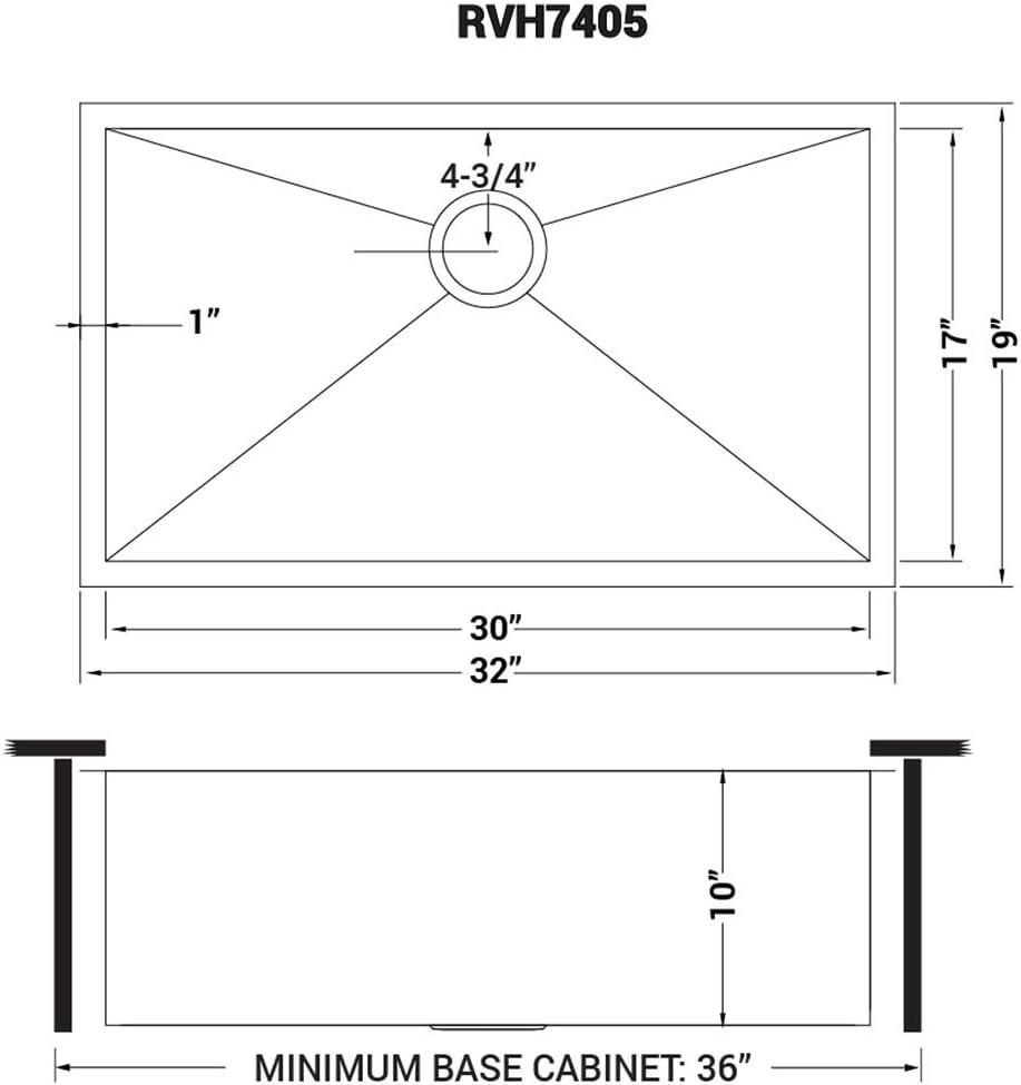 Nesta 32'' L Undermount Single Bowl Stainless Steel Kitchen Sink