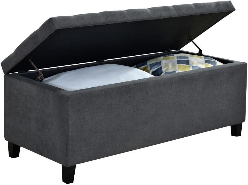 Coaster Samir Fabric Upholstered Lift Top Storage Bench Charcoal