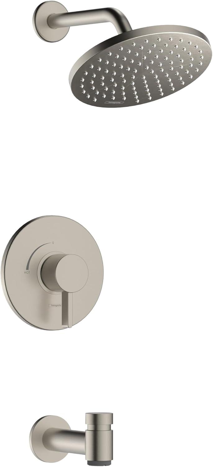 Brushed Nickel Wall Mounted Shower Set with Pressure Balance