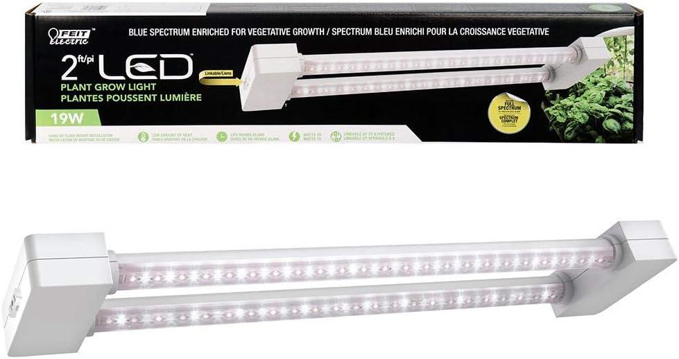 Feit Electric Grow Light 19W 2ft LED for Indoor Plants and Gardens, Full Spectrum Dual Bulb Grow Light, Energy Efficient, GLP24FS/19W/LED