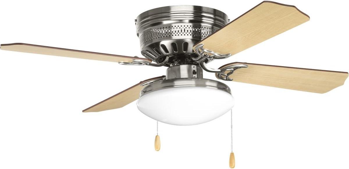 Progress Lighting Hugger 42 Hugger 42" 4 Blade Flush Mount Indoor Ceiling Fan - Nickel