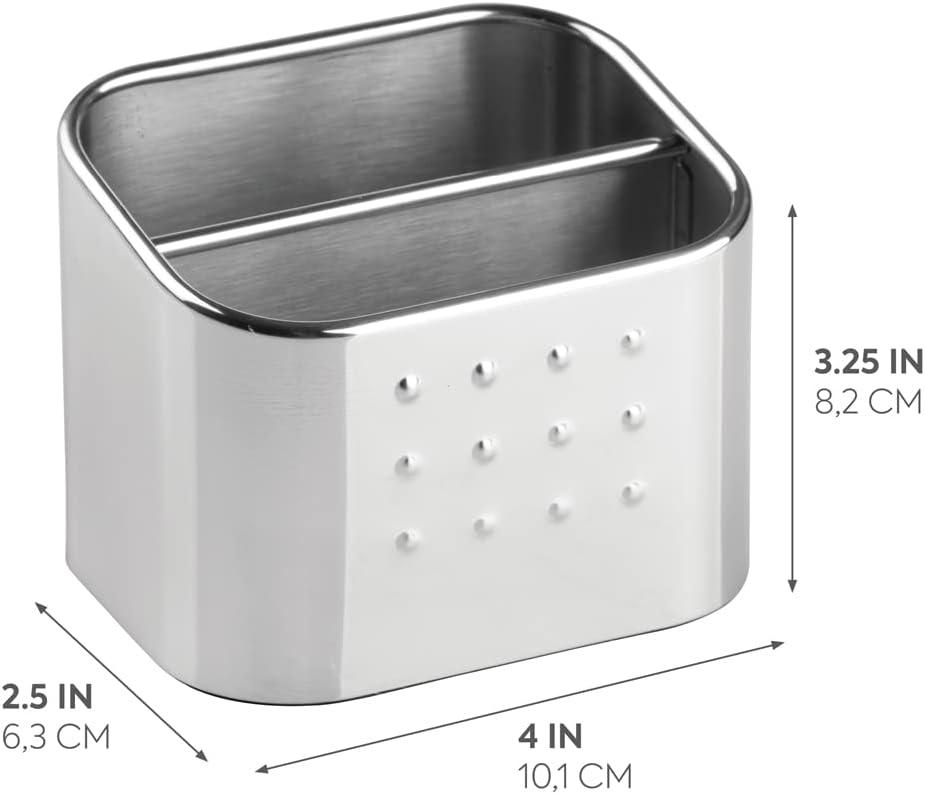 Compact Stainless Steel Sink Organizer with Sponge and Scrubber