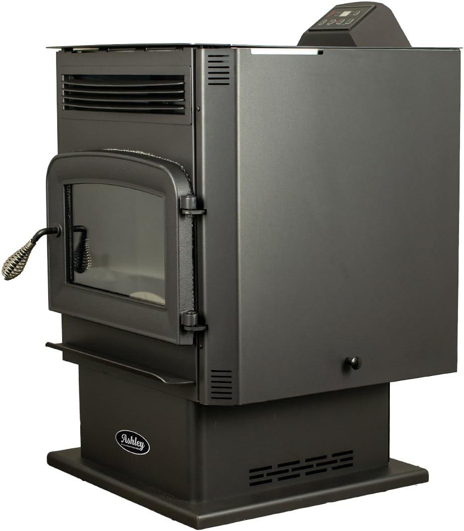 Ashley Black Steel Medium Pedestal Wood Pellet Stove