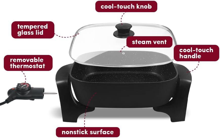 Elite Gourmet Healthy Ceramic Coated Electric Skillet