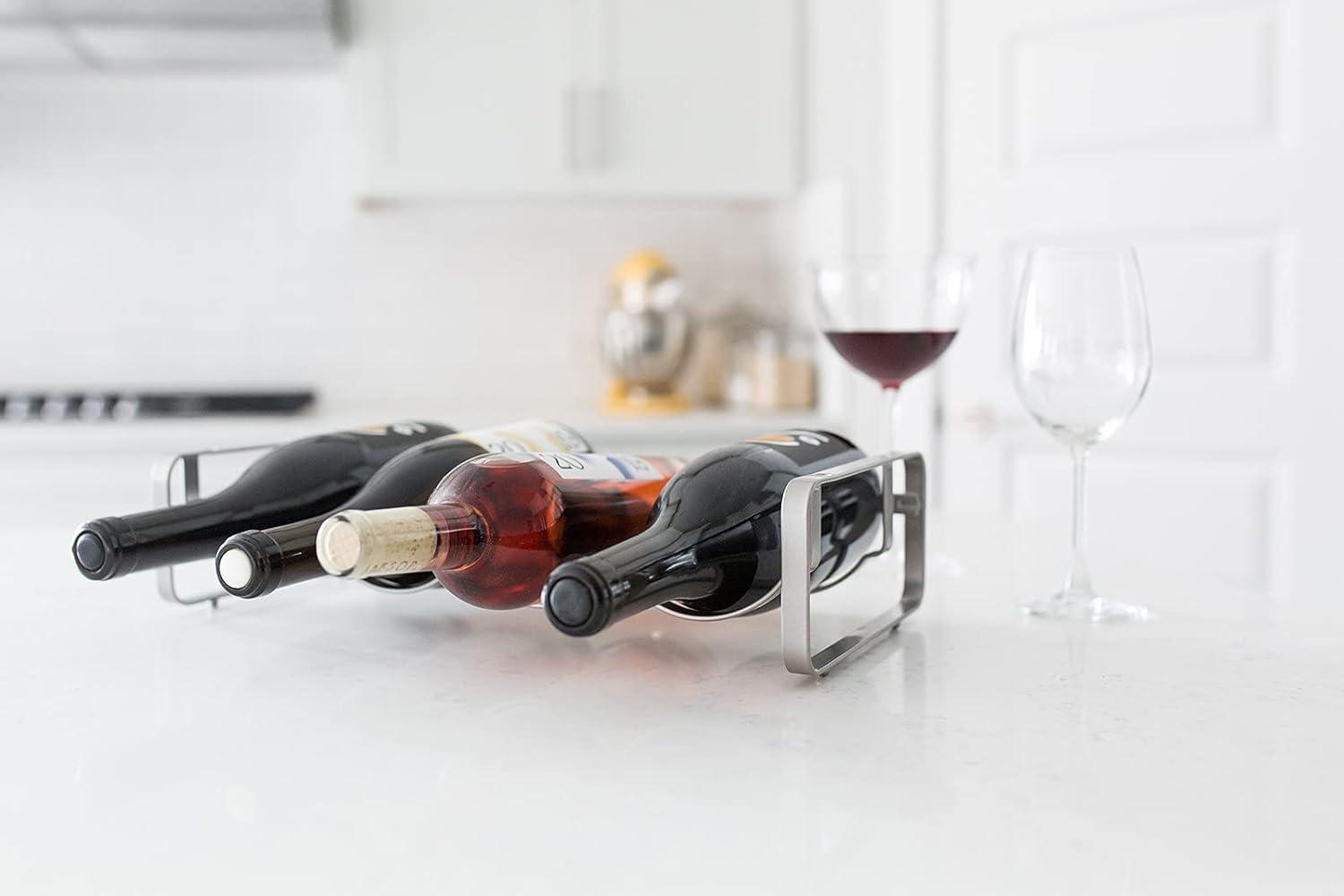 Better Houseware Stackable Steel Wine Rack in Silver