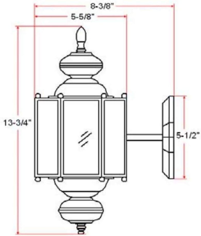 Design House 501692 Augusta 1-Light Traditional Indoor/Outdoor Wall Light Dimmable Clear Glass for Entrance Porch Patio, Solid Brass