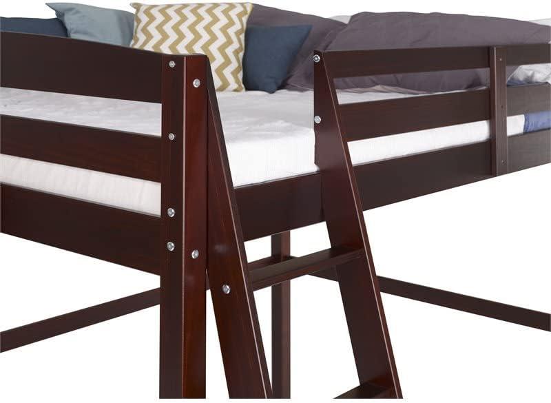 Camaflexi Tribeca Solid Wood High Loft Bed Frame Twin in Cappuccino