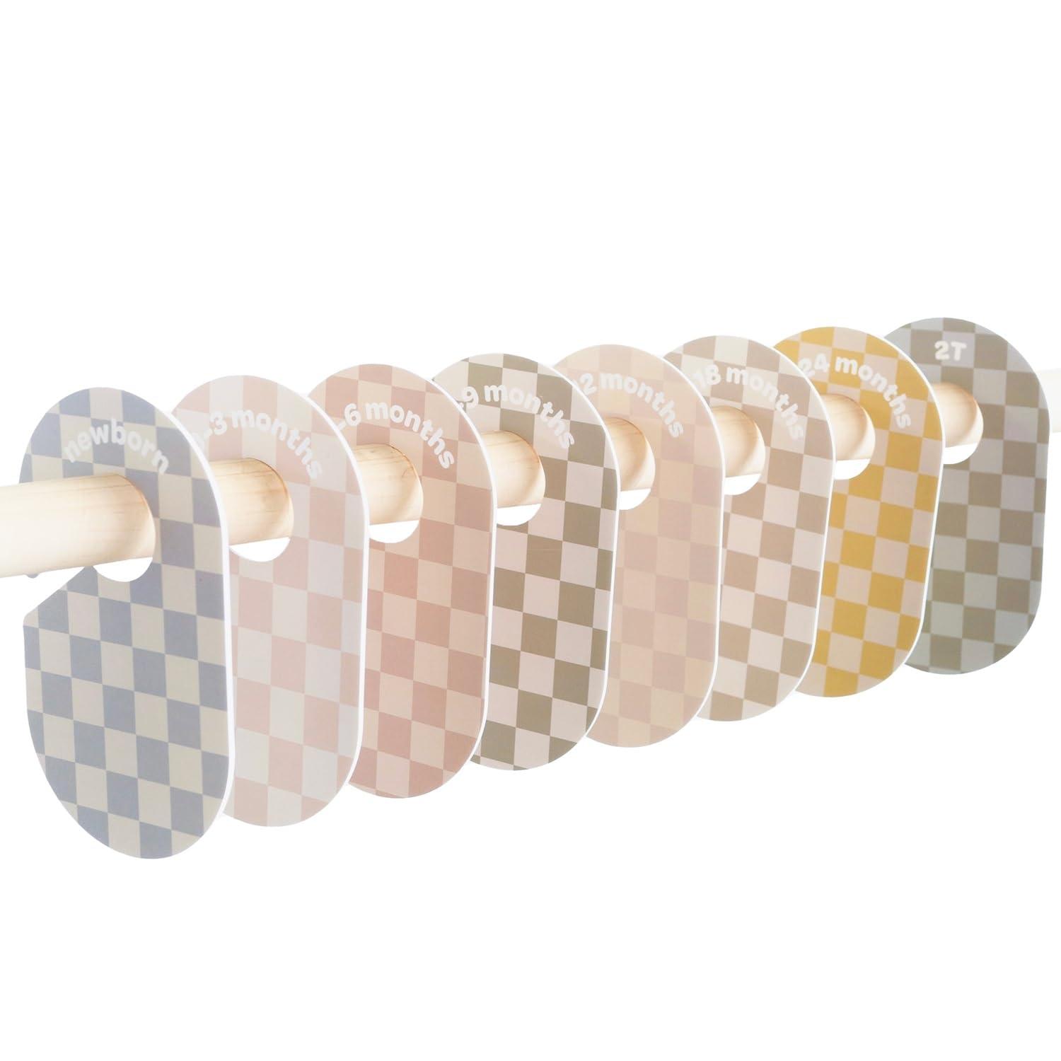 3 Sprouts 3 Sprouts Baby Closet Dividers (Newborn To 24 Months) – Pack Of 8 - Checkerboard