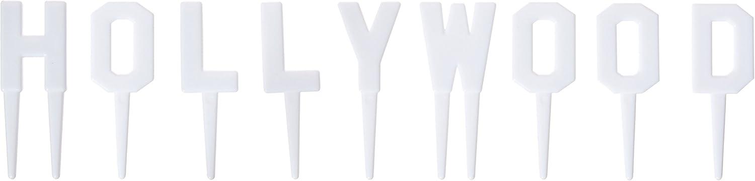 White Plastic Hollywood Party Food Picks Set