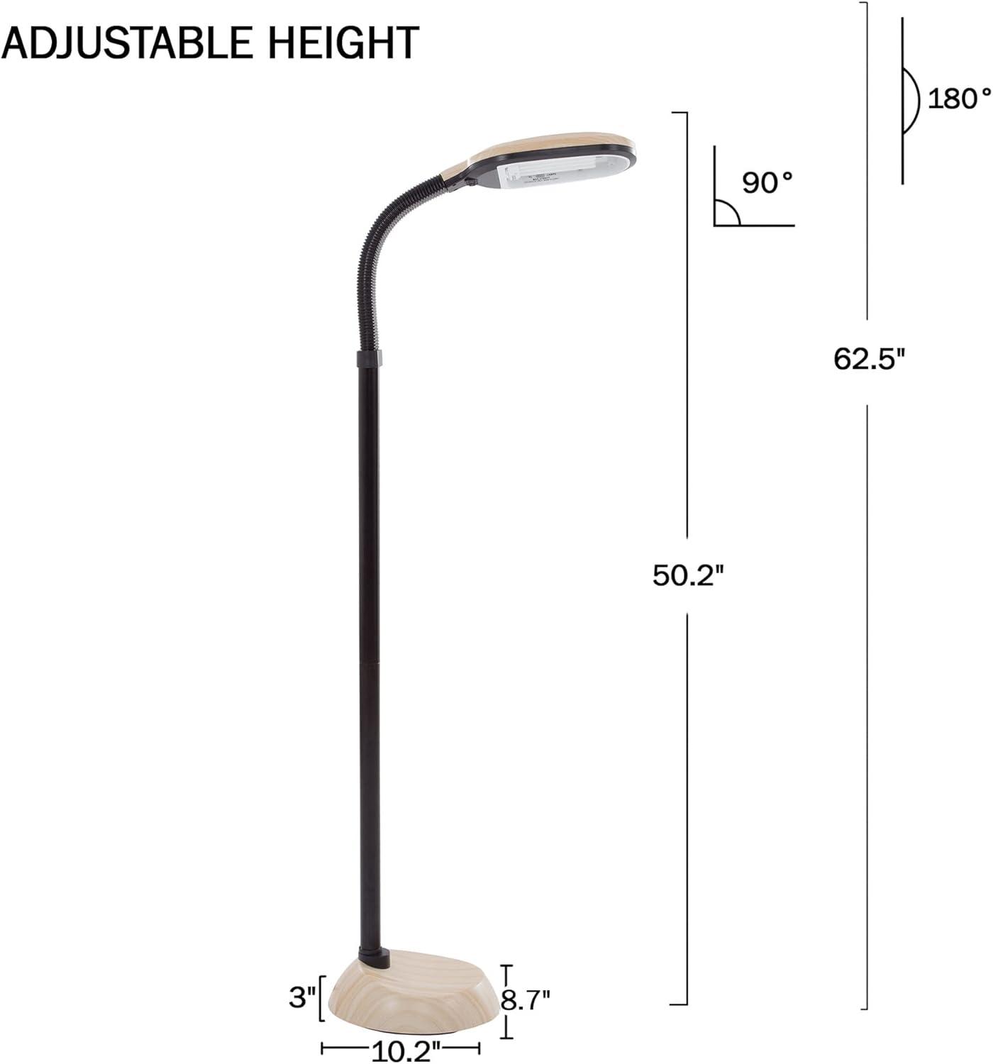 Arcadian 20'' Adjustable Arc Floor Lamp in Light Wood Grain