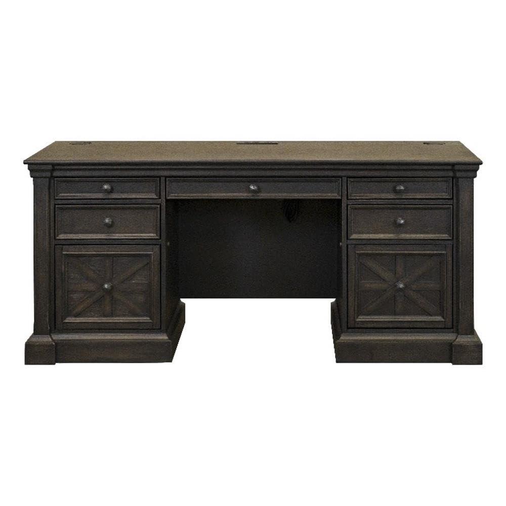 Kingston Traditional Wood Office Desk Dark Brown - Martin Furniture