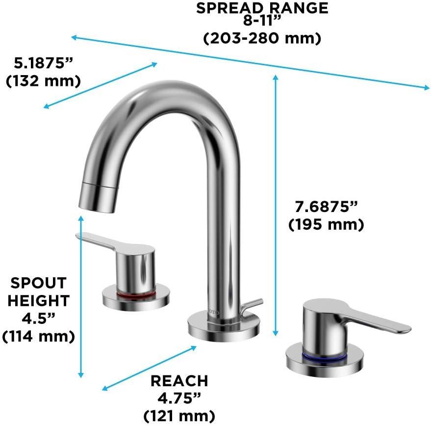 Widespread Bathroom Faucet with Drain Assembly