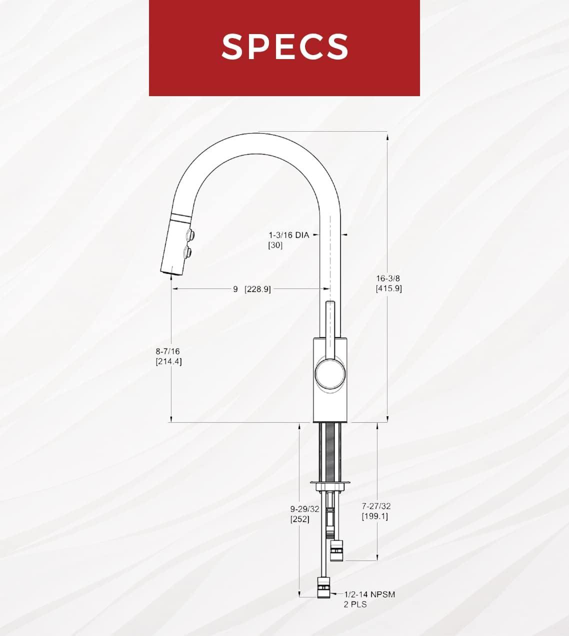 Pfister LG529SABG Stellen Pull Down Single Handle Kitchen Faucet