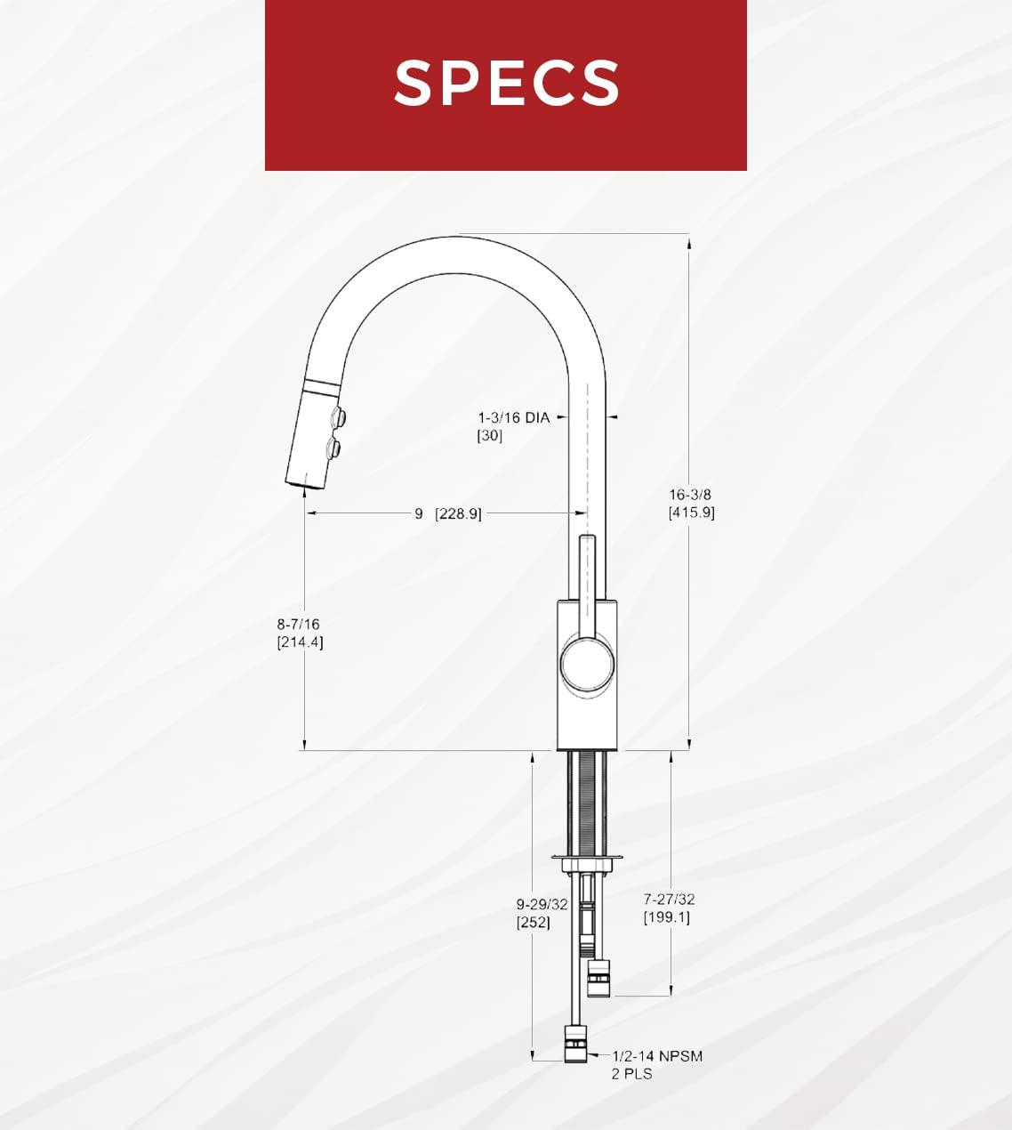 Pfister LG529SABG Stellen Pull Down Single Handle Kitchen Faucet