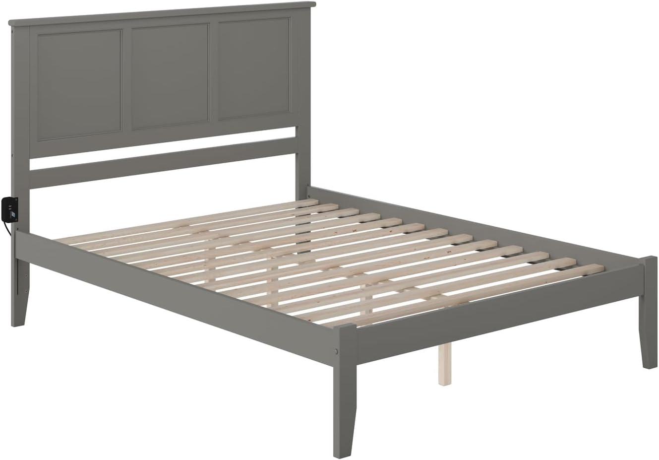 Madison Traditional King Bed with USB Charger in Atlantic Grey