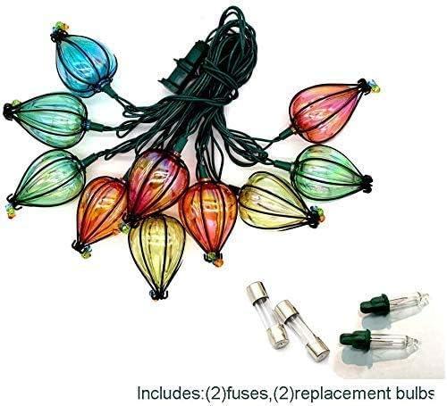 11FT Multicolor Outdoor LED String Lights with 10 Bulbs