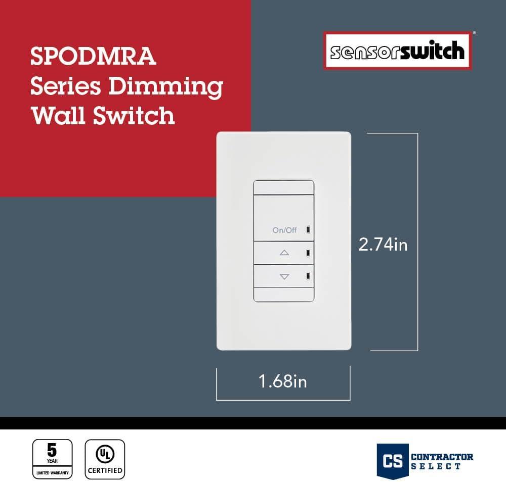 Lithonia Lighting Lighting Dimmer,3-Way Switch,120-277VAC SPODMRA MWO D WH