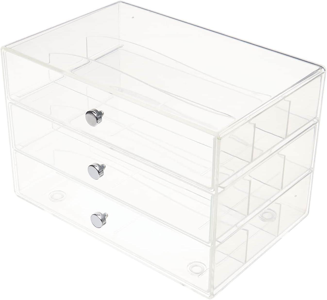 Clear Three-Drawer Washi Tape Storage Organizer