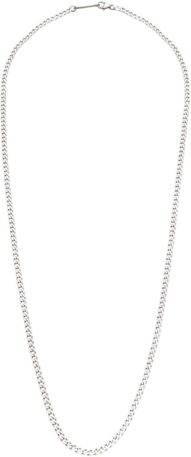 Cuban Chain Necklace | Brushed Sterling Silver