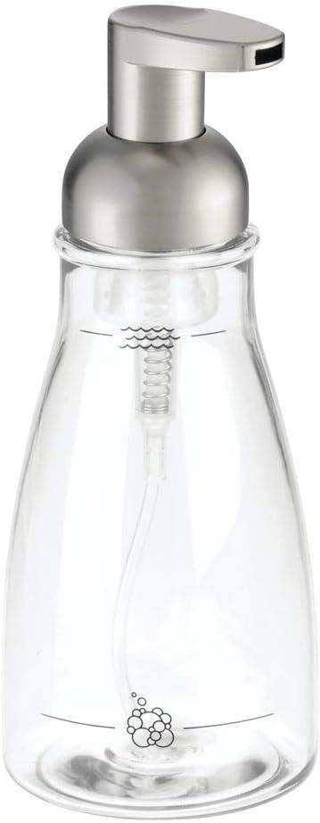 Clear Acrylic Foaming Soap Dispenser with Brushed Nickel Pump