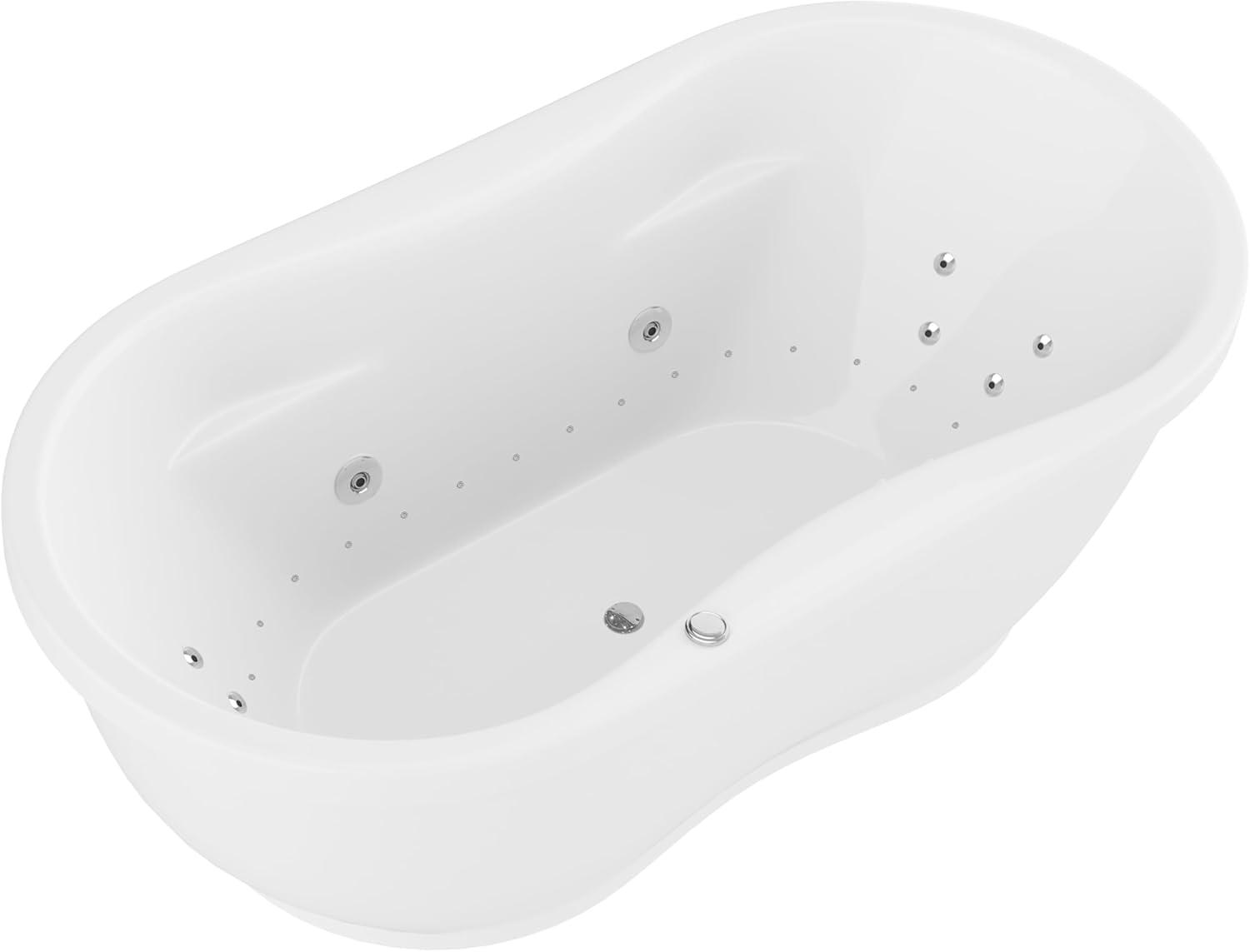 Lori 71.25” x 35.5” Freestanding Whirlpool and Air Acrylic Bathtub